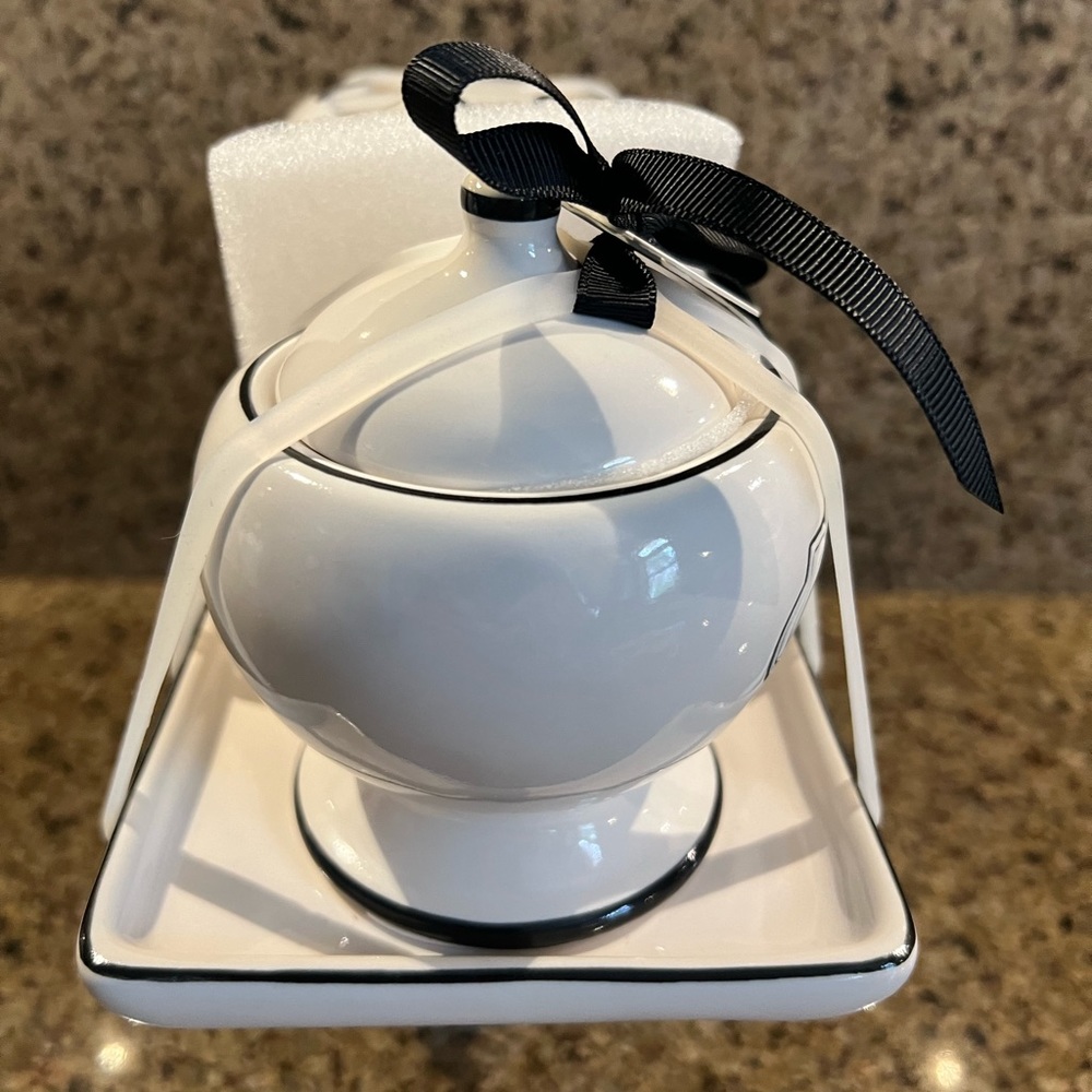 Rae Dunn Script Cream And Sugar Set - Picture 5 of 7